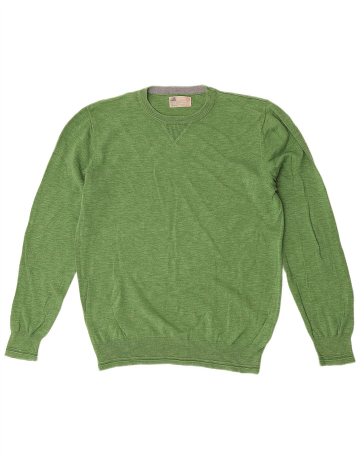 Maglione da uomo con scollo a V Marks & Spencer in cotone verde medio