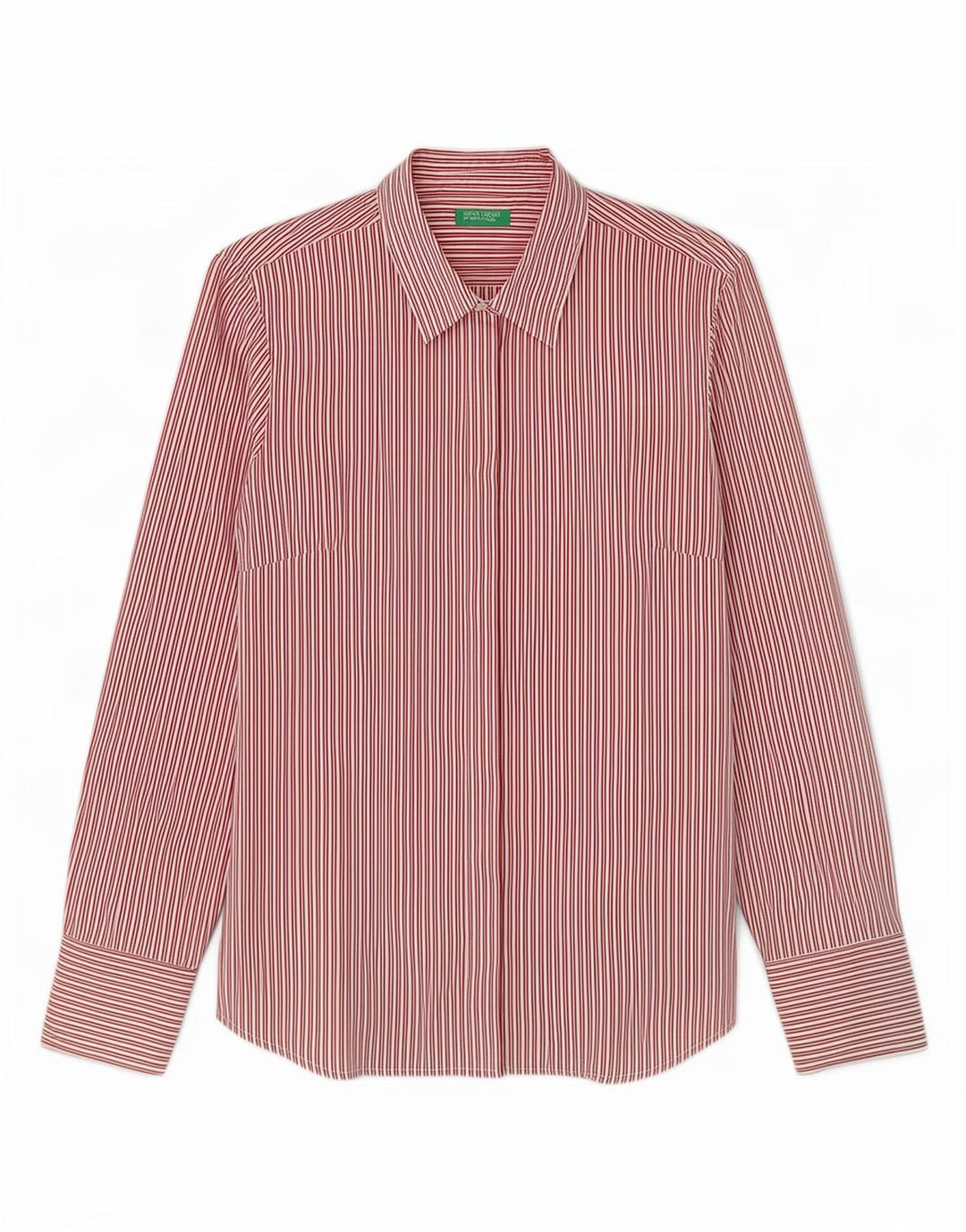 Camicia da donna Benetton UK 14 grande gessato rosso