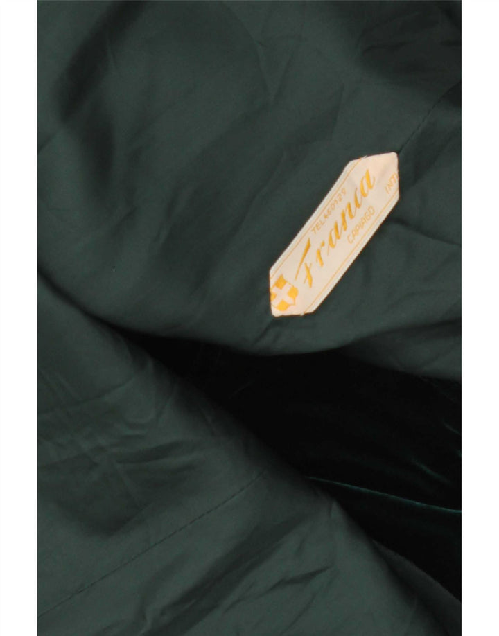 Soprabito vintage in velluto da donna UK 14 verde medio