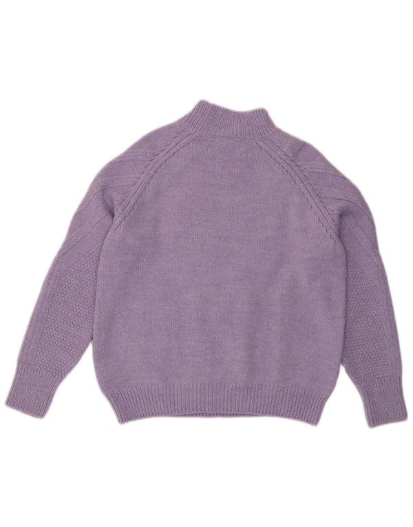 Maglione maglione a collo alto da donna Marks & Spencer UK 10 piccolo viola
