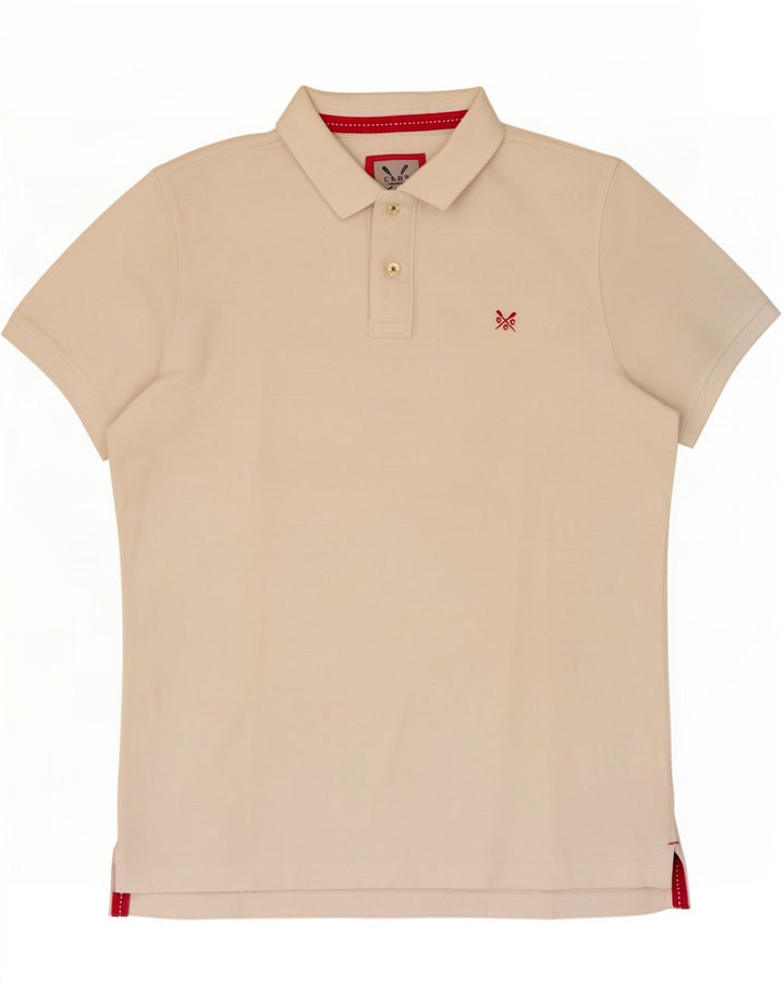 Crew Clothing Polo da uomo in cotone bianco sporco medio