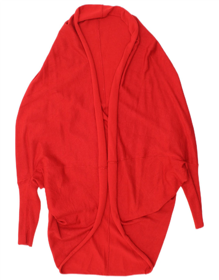 Maglione cardigan aperto a linea lunga oversize da donna Zara UK 14 rosso medio