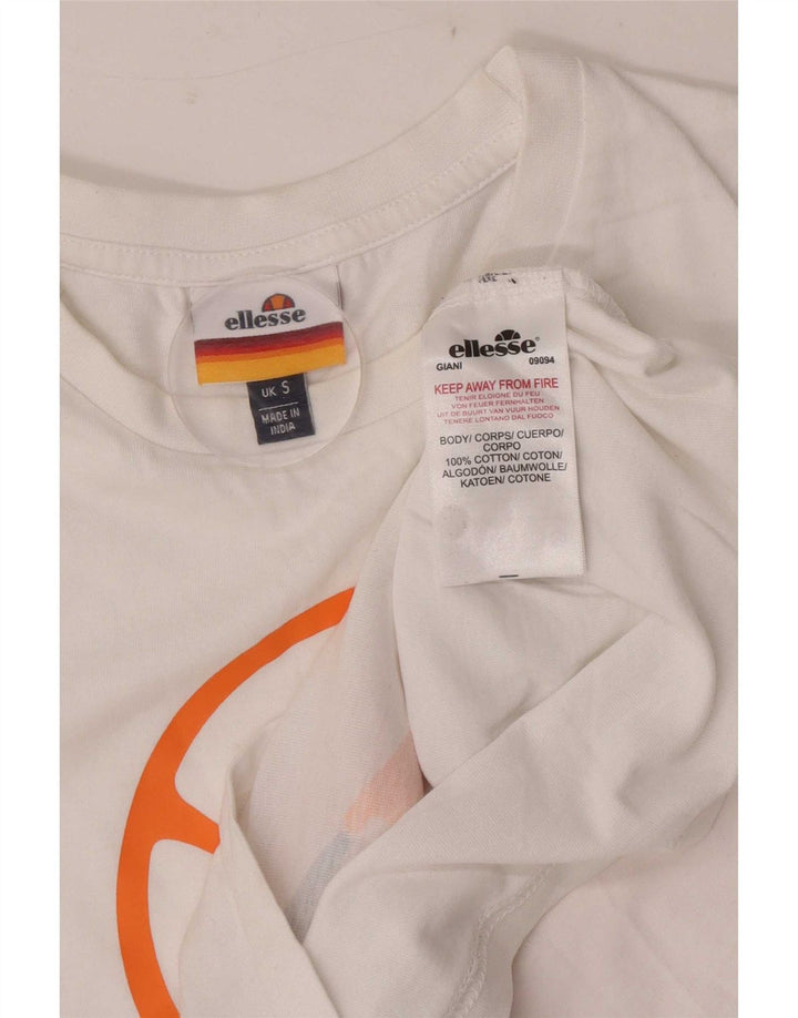 T-shirt grafica da uomo Ellesse Top piccola in cotone bianco