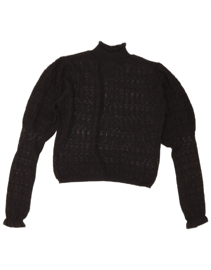 Maglione da donna Zara con collo dolcevita trasparente UK 12 medio nero