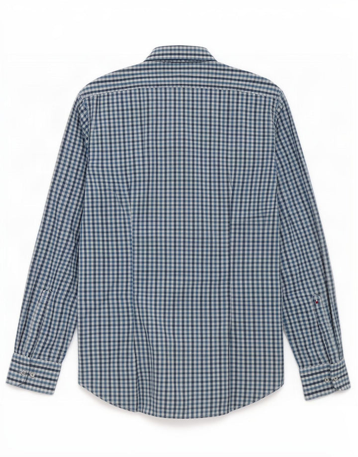 Camicia sartoriale da uomo Tommy Hilfiger taglia 39 15 1/2 percalle blu medio