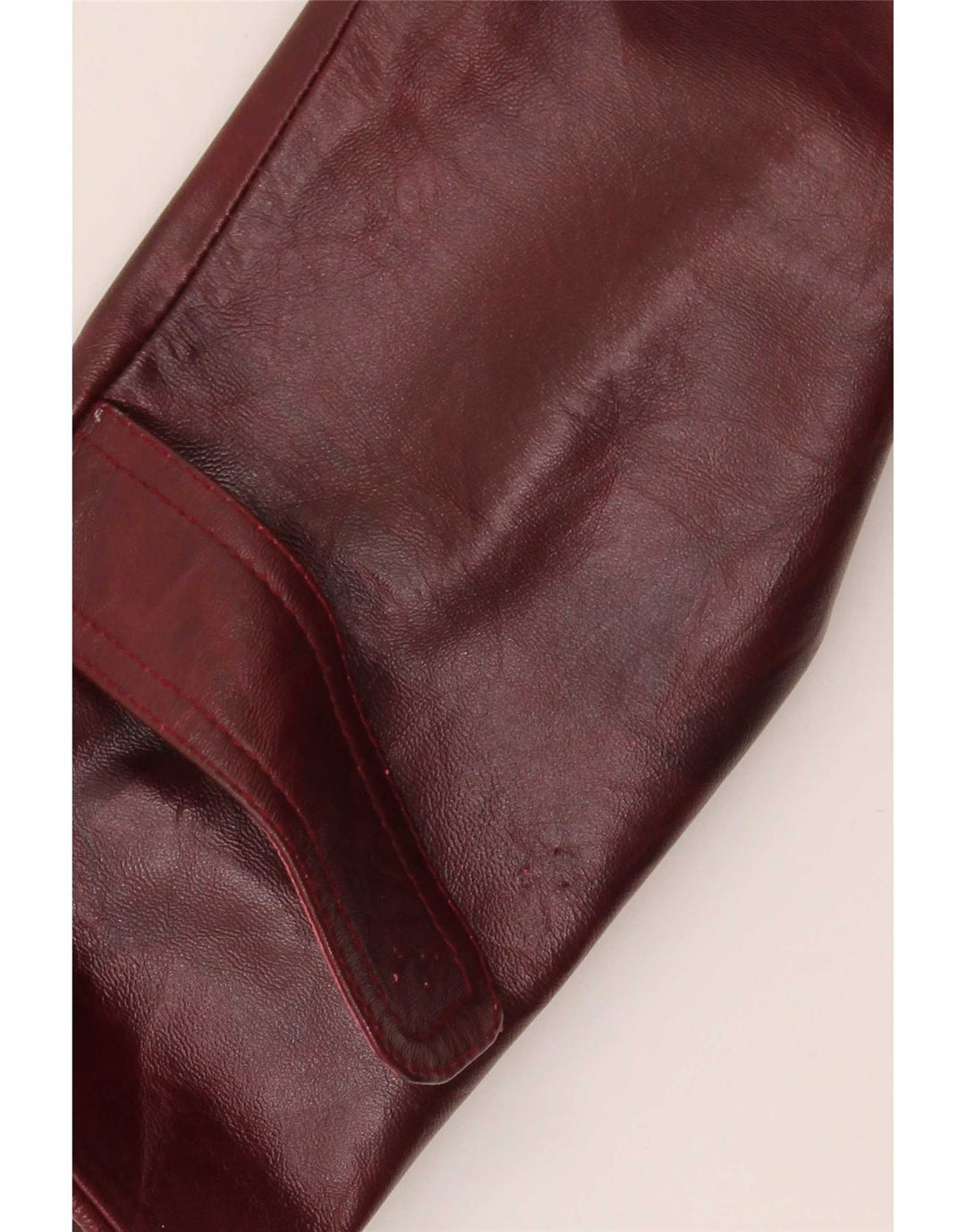 Giacca in pelle vintage da donna UK 26 5XL Borgogna
