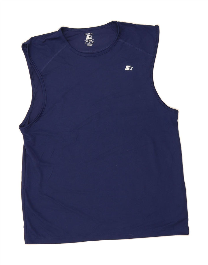 STARTER Womens Vest Top UK 16 Large Navy Blue Polyester Vintage Starter and Second-Hand Starter from Messina Hembry 