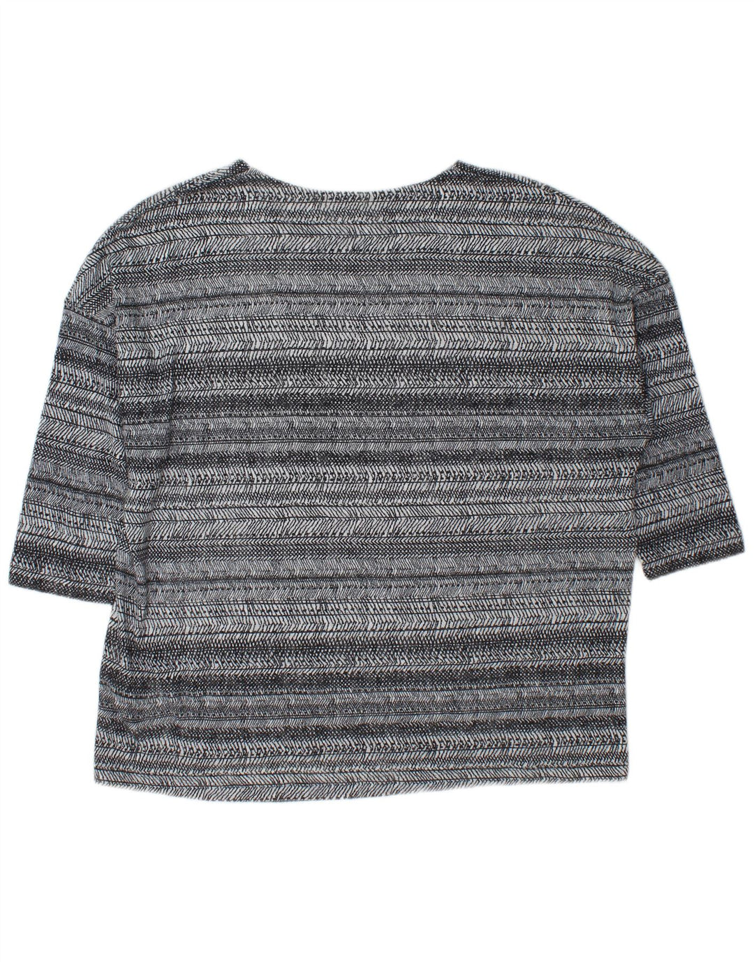 Top oversize da donna Marks & Spencer manica 3/4 UK 18 XL a righe grigie