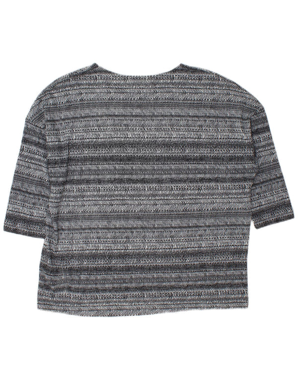 Top oversize da donna Marks & Spencer manica 3/4 UK 18 XL a righe grigie