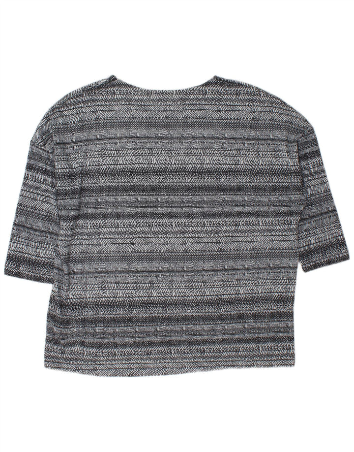 Top oversize da donna Marks & Spencer manica 3/4 UK 18 XL a righe grigie