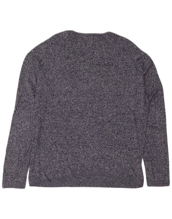 Maglione Zara da uomo con scollo a barca XL blu navy screziato