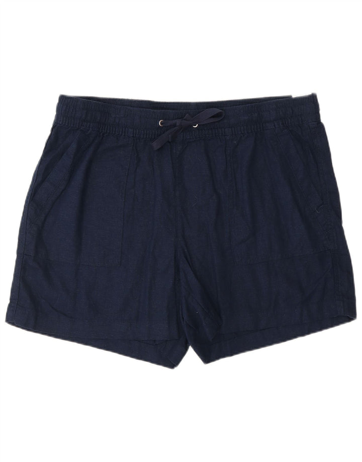 NAUTICA Pantaloncini chino da donna grandi W32 lino blu navy