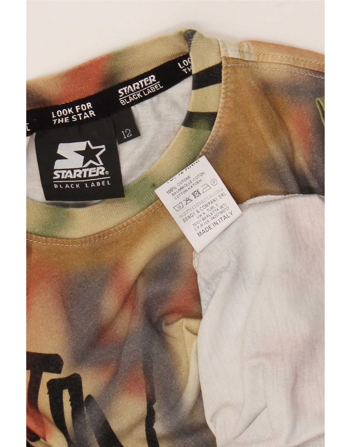 T-shirt con grafica Graffiti per ragazzi Starter Top 11-12 anni in cotone multicolore