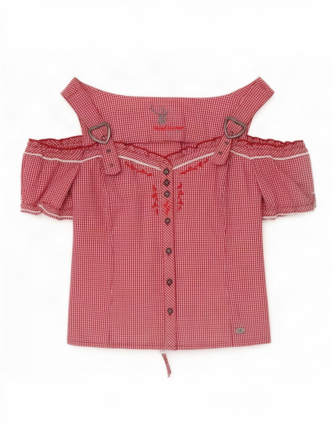 Spieth & Wensky Camicetta da donna con spalle scoperte Top UK 14 Percalle rosso medio