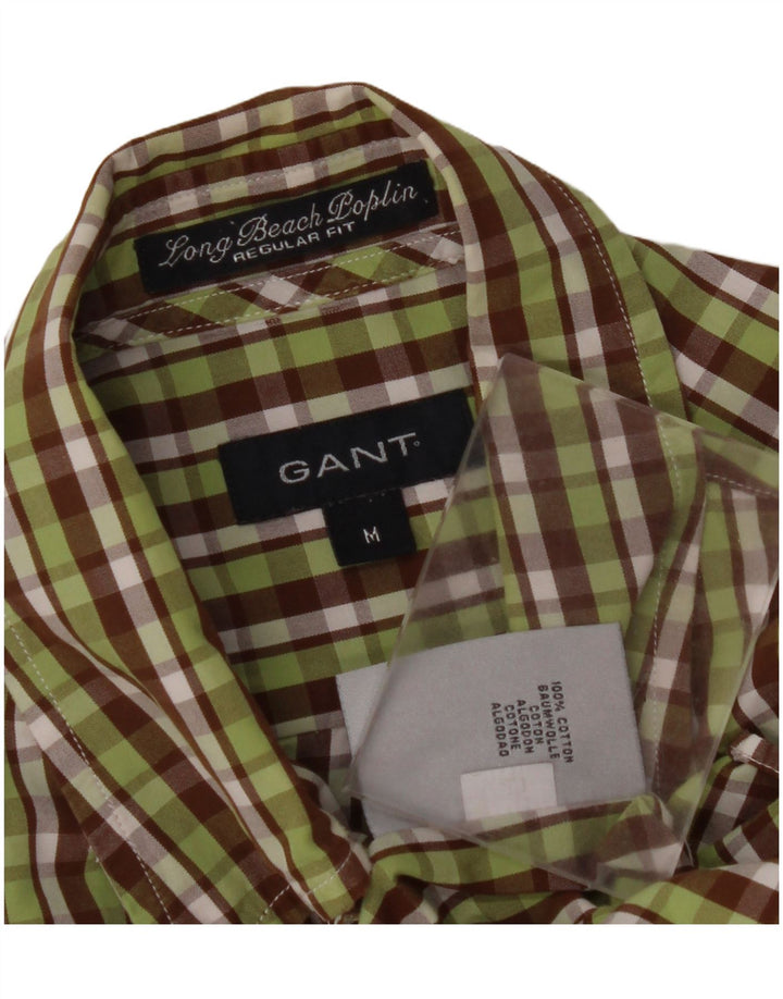 GANT Camicia da uomo in flanella vestibilità regolare in cotone a quadri verde medio