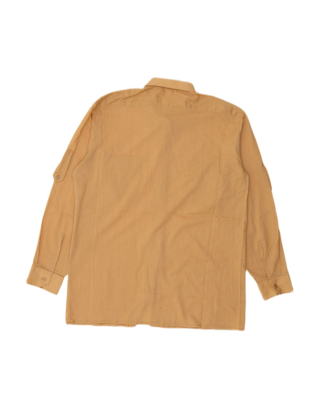 VINTAGE Mens Military Shirt Medium Beige