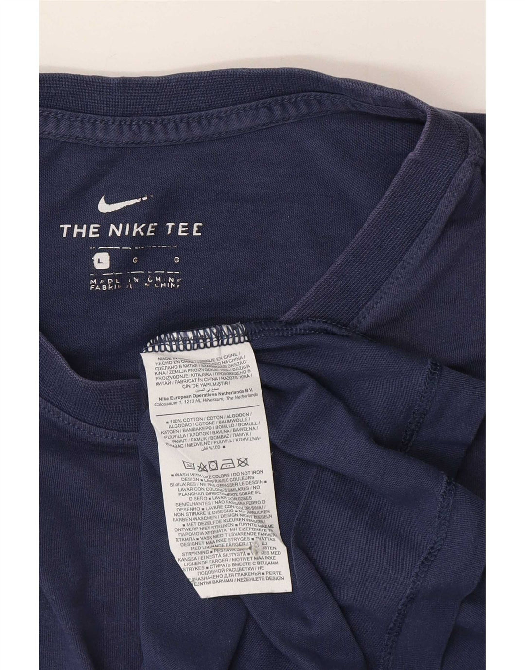 T-shirt da uomo Nike Top Large in cotone blu navy