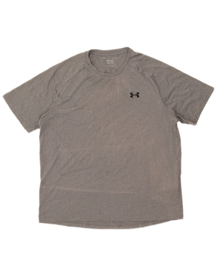 T-shirt da uomo Under Armour Top grande in poliestere chiazzato grigio