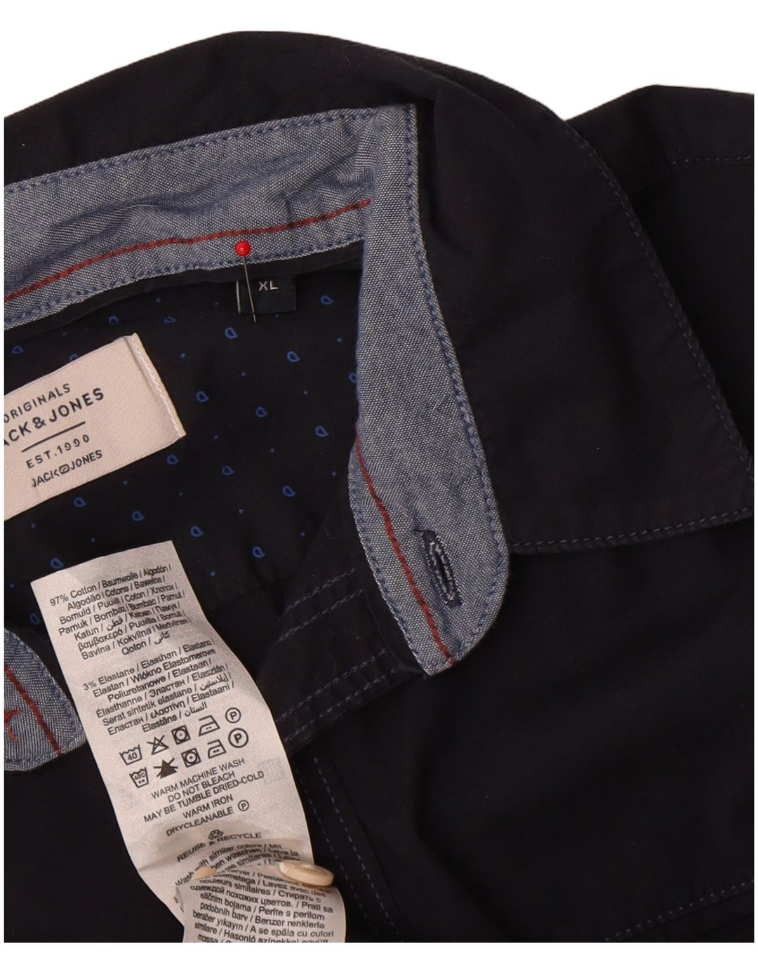 Camicia da uomo Jack & Jones XL in cotone blu navy