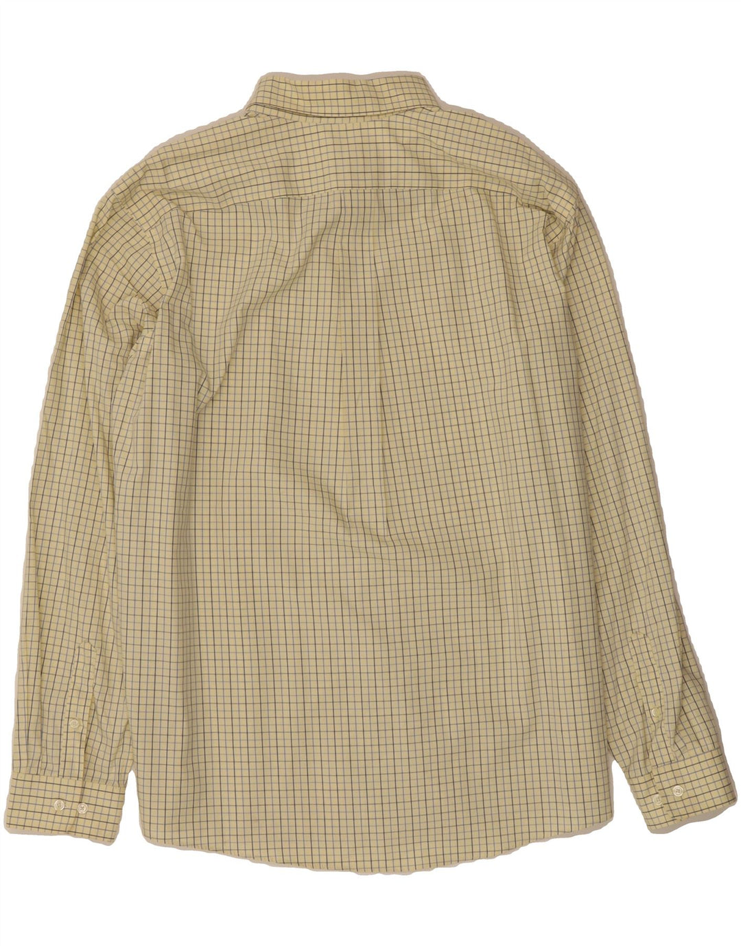 EDDIE BAUER Mens Relaxed Fit Shirt XL Yellow Check Cotton Vintage Eddie Bauer and Second-Hand Eddie Bauer from Messina Hembry 