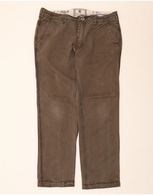 Fat Face Womens Straight Chino Trousers W36 L30 Brown Cotton