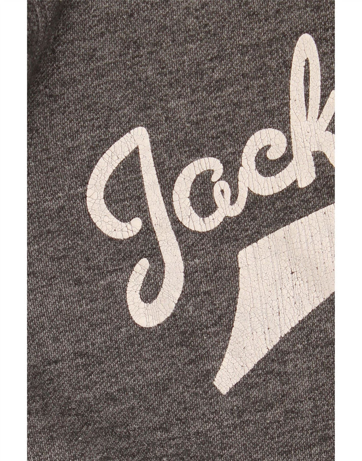 Maglione con cappuccio grafico da uomo Jack & Jones Poliestere chiazzato grigio medio