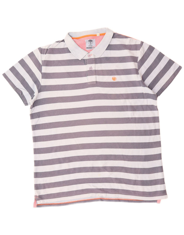 Polo da uomo FAT FACE XL in cotone a righe blu