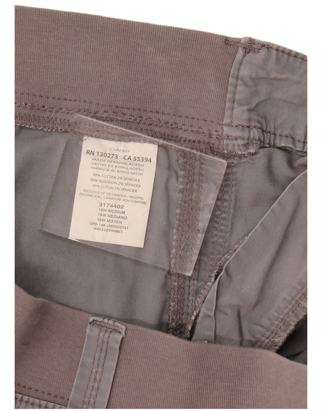 Pantaloncini cargo Lee Easy Fit da donna US 18 2XL W40 Cotone grigio