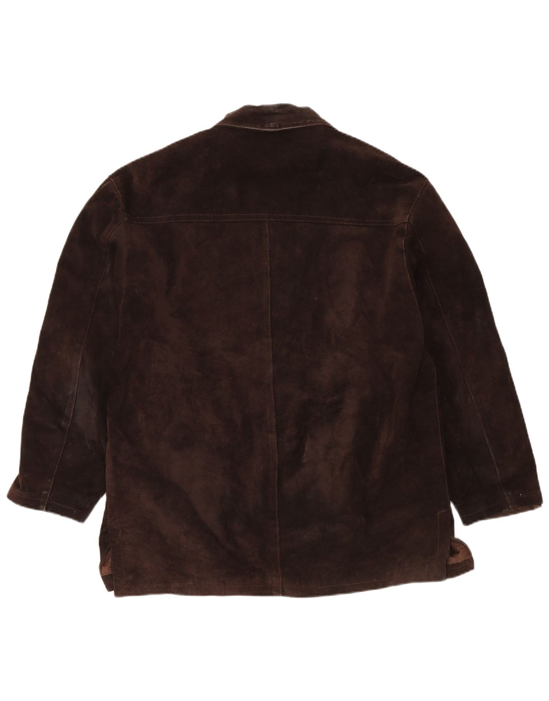 Giacca vintage in pelle scamosciata dal taglio ampio da uomo UK 36 piccola in pelle marrone
