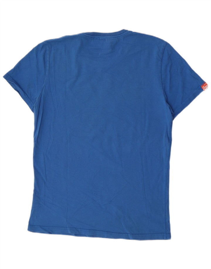 T-shirt grafica da uomo Superdry Top grande in cotone blu
