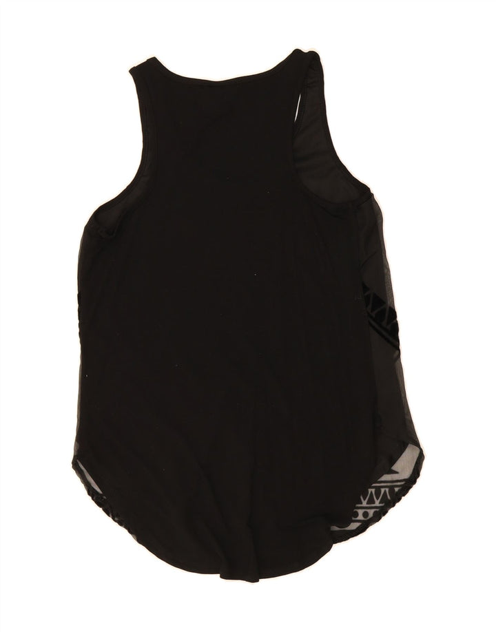 MOSSIMO Womens Vest Top UK 6 XS Black Paisley Nylon Vintage Mossimo and Second-Hand Mossimo from Messina Hembry 