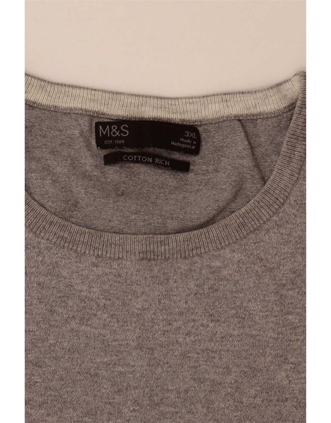 Maglione maglione girocollo da uomo Marks & Spencer 3XL grigio a blocchi di colore