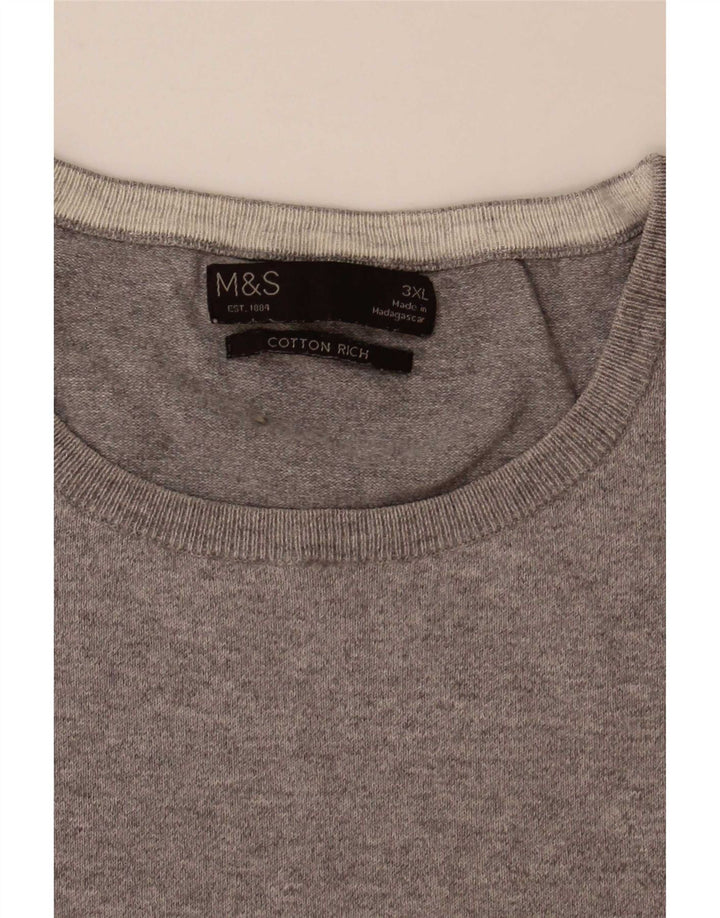 Maglione maglione girocollo da uomo Marks & Spencer 3XL grigio a blocchi di colore