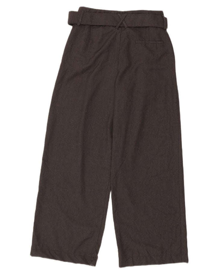Pantaloni casual da donna ZARA a gamba larga medi W28 L29 poliestere grigio