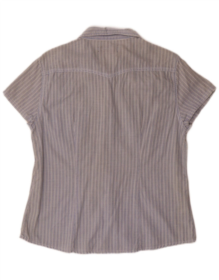 Camicia a maniche corte da donna Lee UK 14 Cotone a quadri grandi blu