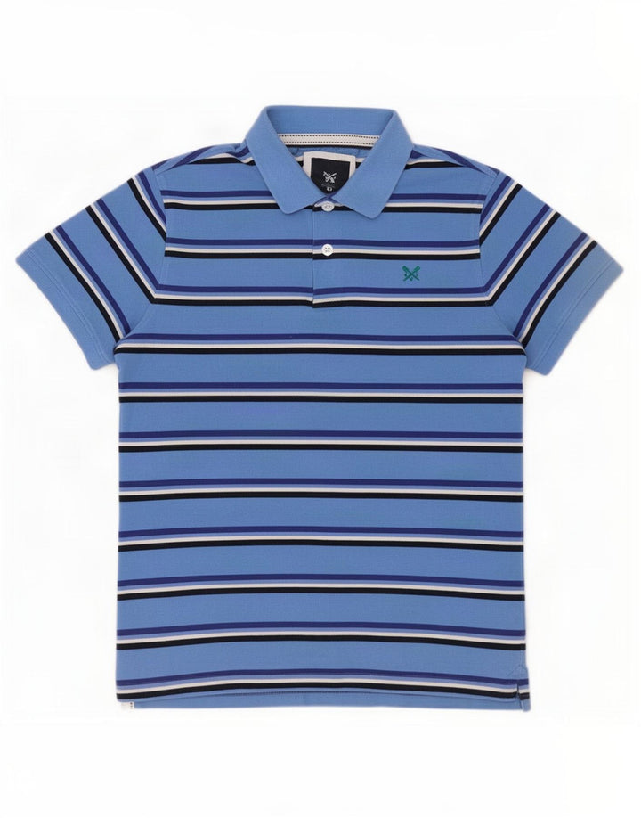 Crew Clothing Polo da uomo in cotone a righe blu medio