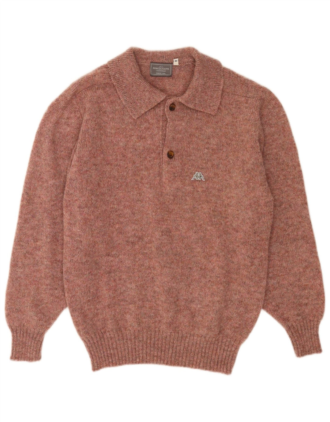 Maglione Kappa da uomo con collo alto, lana screziata rossa media
