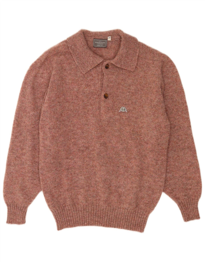 Maglione Kappa da uomo con collo alto, lana screziata rossa media