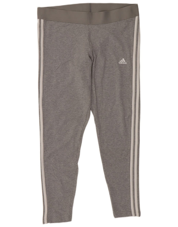 Leggings grafici da donna Adidas UK 20-22 XL grigio cotone sportivo