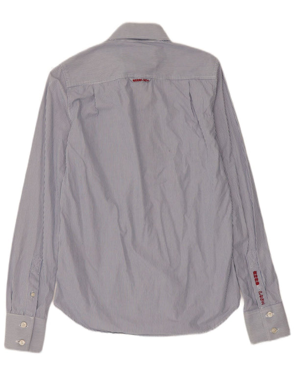 Camicia da uomo Superdry Small in cotone gessato blu