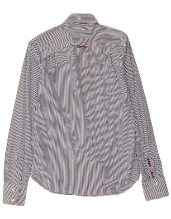 Camicia da uomo Superdry Small in cotone gessato blu
