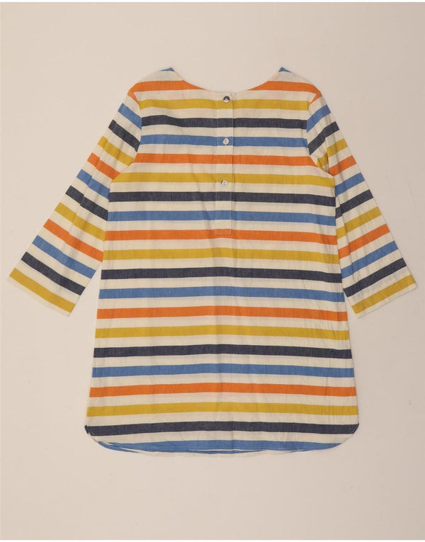SEASALT Womens 3/4 Sleeve Sheath Dress UK 12 Medium Multicoloured Striped