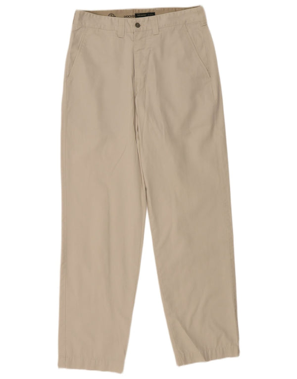 DOCKERS Pantaloni chino dritti kaki da uomo W31 L32 in cotone beige
