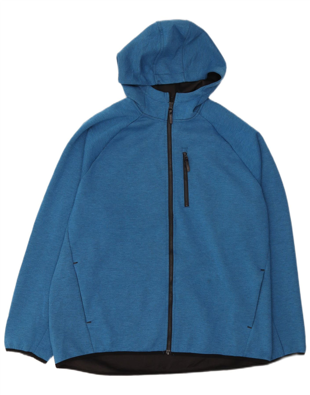 Maglione con cappuccio e zip da uomo Russell Athletic UK 42/44 grande cotone blu