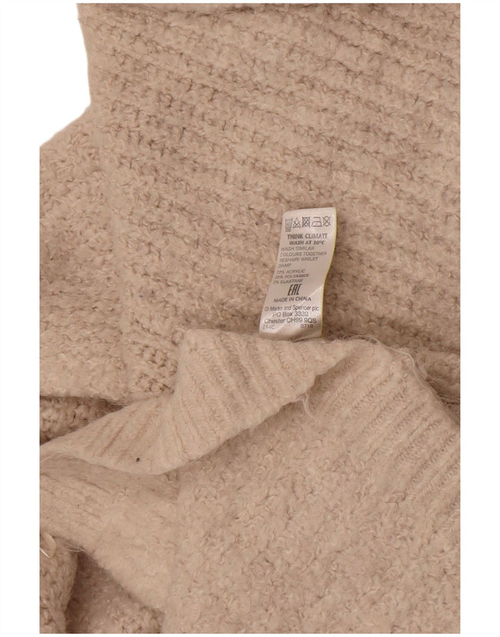 Maglione cardigan lungo da donna Marks & Spencer UK 12 medio bianco sporco