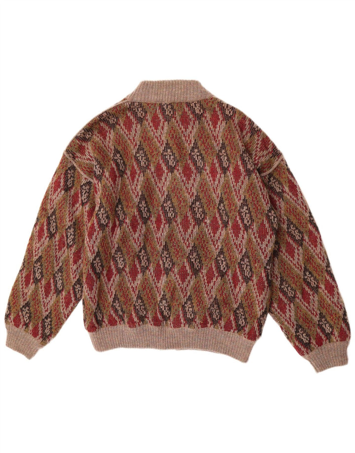 Giubbotto bomber in maglia da uomo Carlo EU 50 grande lana argyle/diamante multicolore