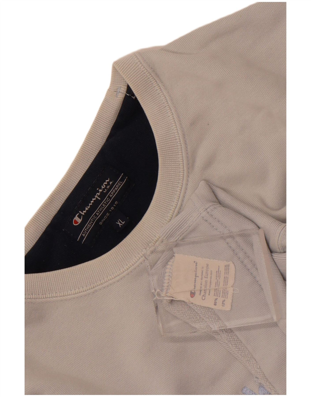 Felpa grafica da uomo Champion Jumper XL in cotone blu