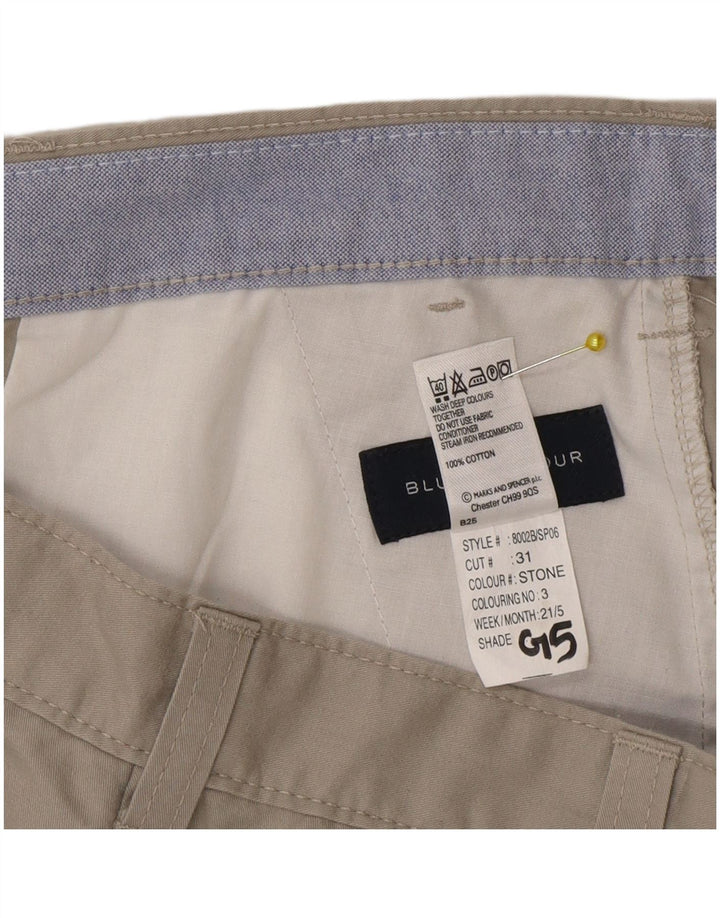 Pantaloncini chino da uomo Marks & Spencer blu Harbour W36 grandi cotone grigio