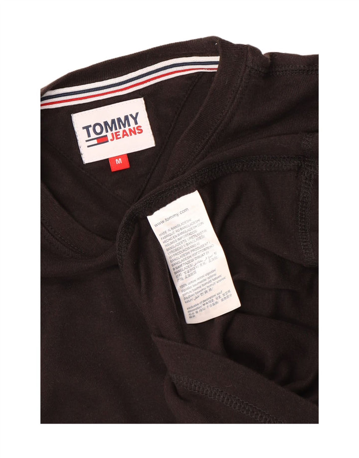 Tommy Hilfiger Donna Top Manica Lunga UK 12 Cotone Marrone Medio