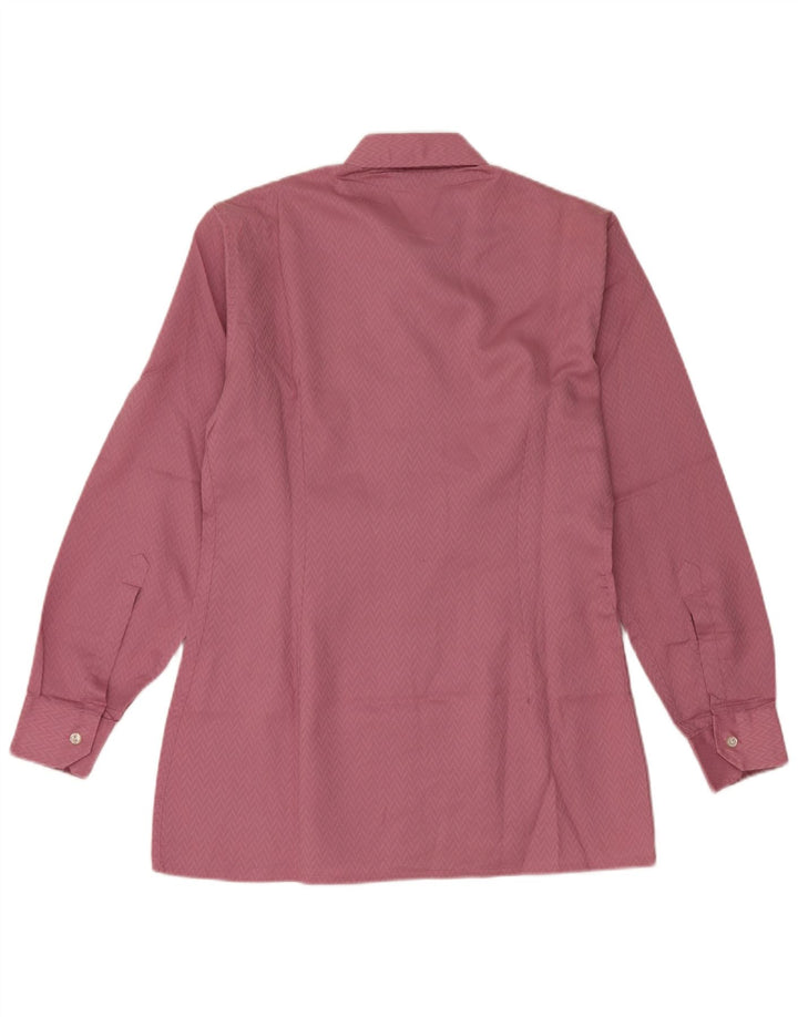 Camicia slim da uomo vintage taglia 38 15 rosa medio geometrico